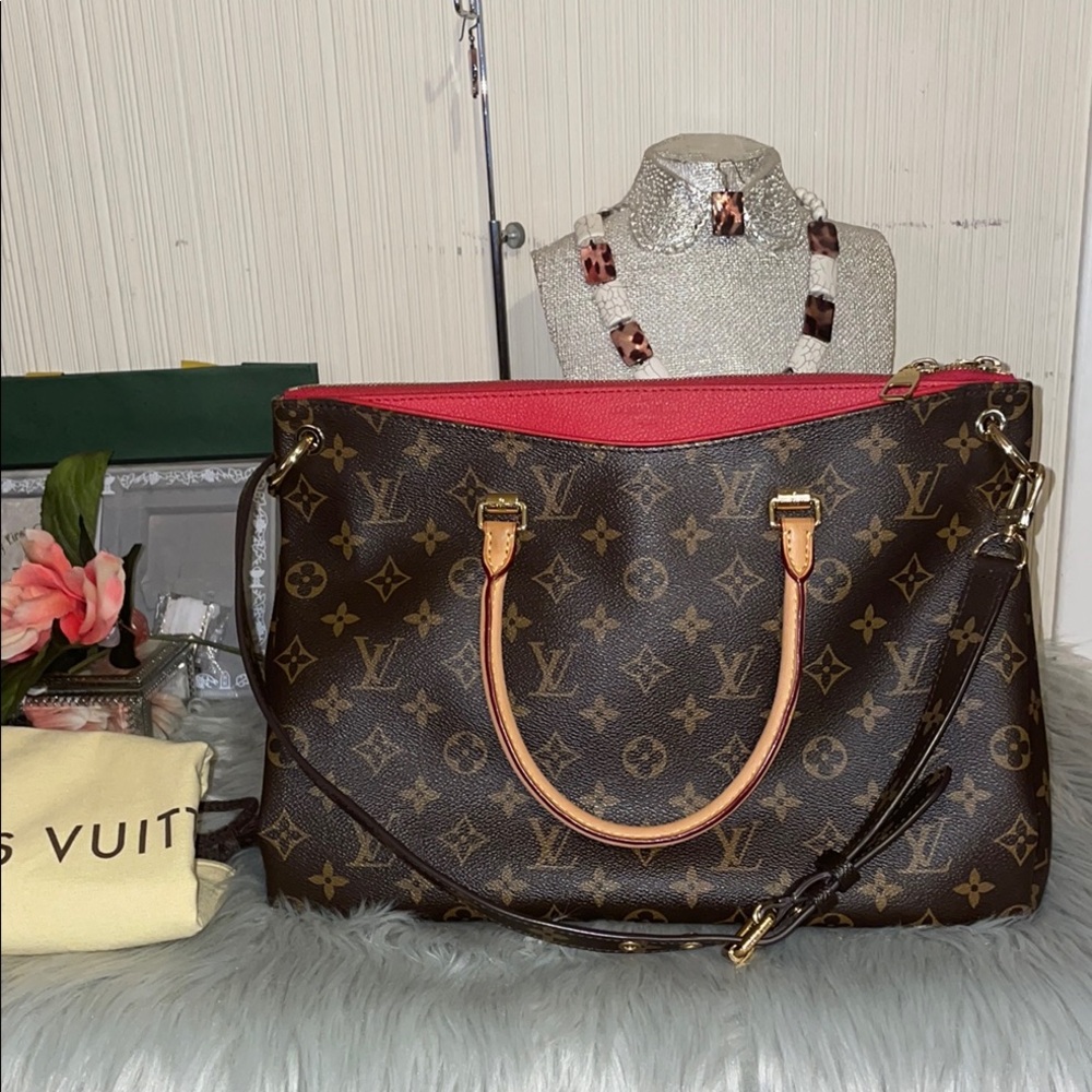 Louis Vuitton Brown Pallas Red Women's Bag